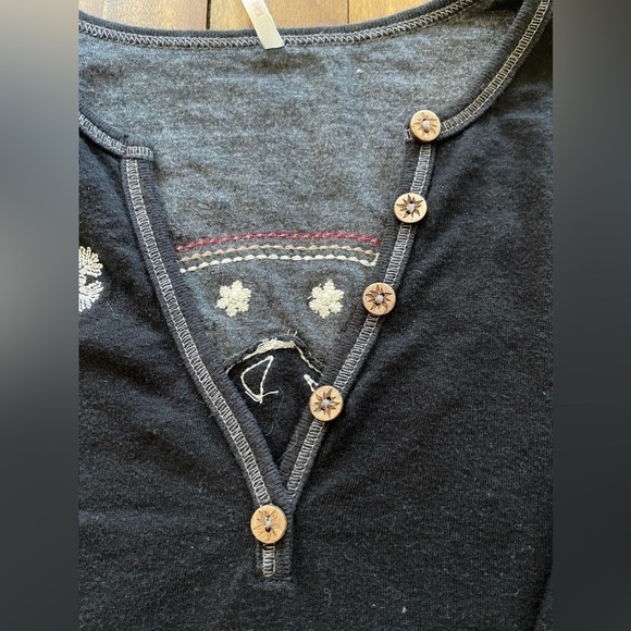 Alp N Rock Gondola Henley long sleeve black embroidered shirt - Picture 9 of 11